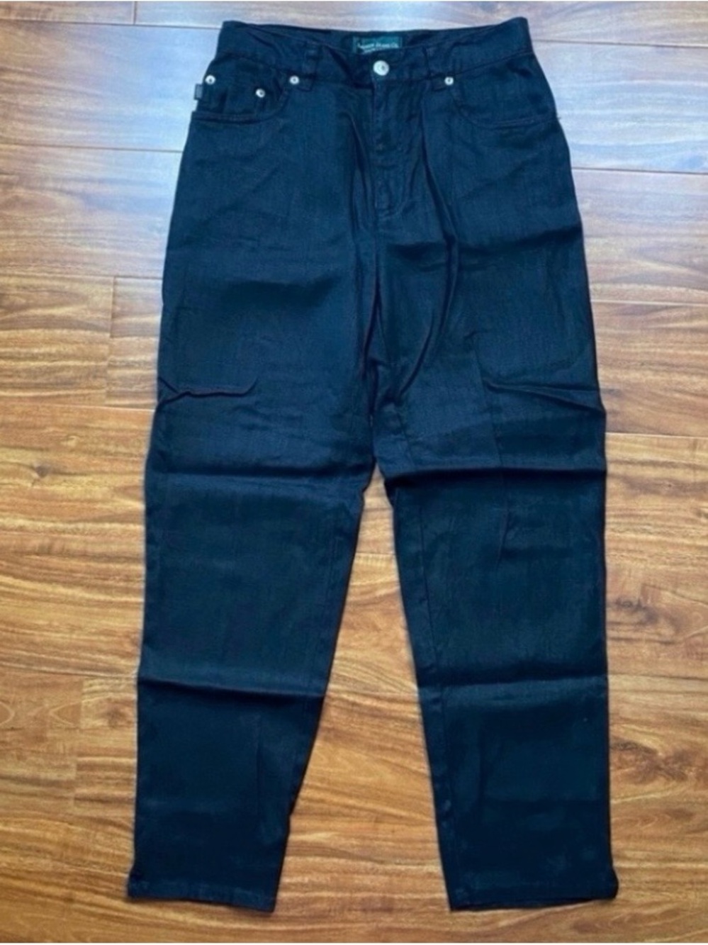 Lauren Ralph Lauren Womens Black 100% Linen High Waist Straight Crop Pants 4P